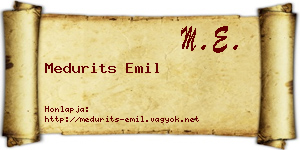 Medurits Emil névjegykártya
